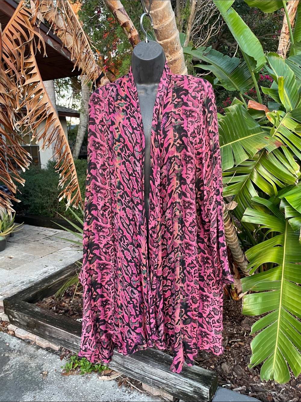 pink Jacquard Bohemian topper or jacket